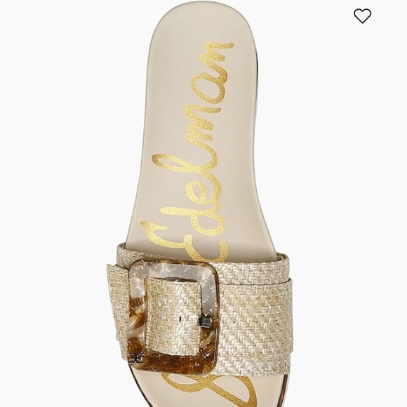 NEW SAM EDELMAN SLIDE SANDELS TORTOISE & RAFFIA DETAIL SIZE 9 1/2 - Picture 6 of 7